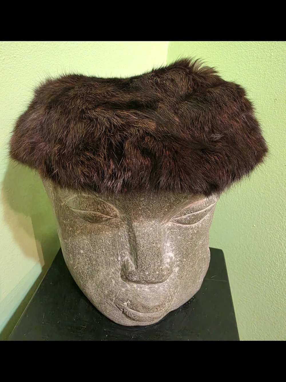 50s Mink Fur Pillbox Hat